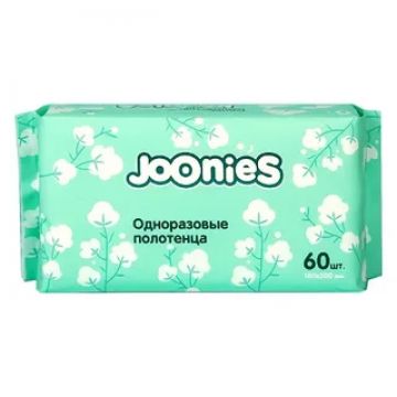 Joonies полотенца одноразовые (нетканое волокно, белые) 180*200мм  60шт