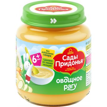 Пюре Сады придонья в стекле овощное рагу 120г с 6 месяцев