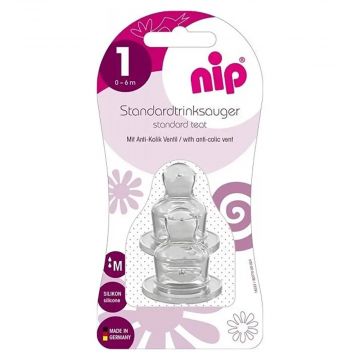 Соска для бутылки Nip силикон размер 1 (0-6м)