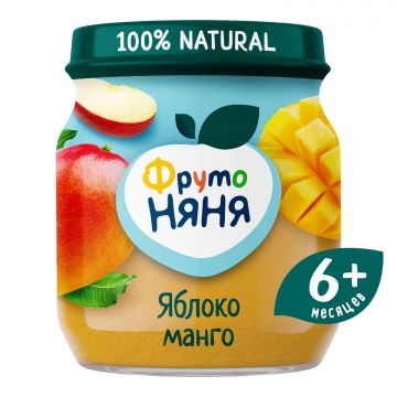 Пюре Фруто няня в стекле яблоко, манго 100г с 6 месяцев