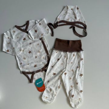 Комплект 3в1 боди ползунки чепчик  Rakhim baby Трикотаж     53609