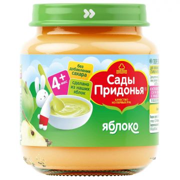 Пюре Сады придонья в стекле яблоко 120г с 4 месяцев