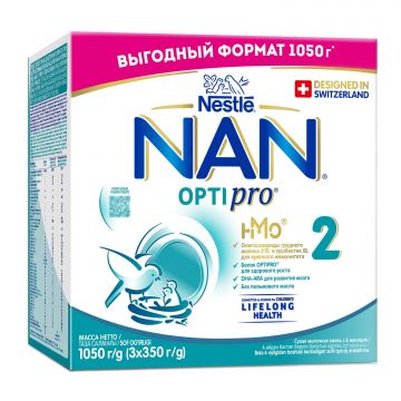 Молочная смесь NAN Optipro 2 1050г с 6 месяцев