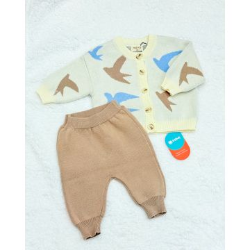 Детский комплект 2в1 кофта штаны  YIGE-YIGE Вязаный трикотаж     2579