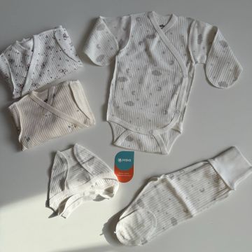 Комплект 3в1 боди ползунки чепчик  Rakhim baby Лапша     98888