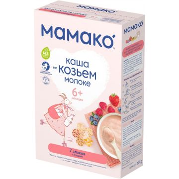 Каша на козьем молоке Мамако 7 злаков с ягодами 200г с 6 месяцев