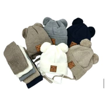 Шапка с шарфом Grans Вязаный   Мал, Зима Два бубона  A1471-ST