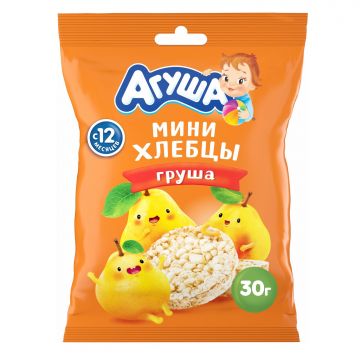 Хлебцы Агуша рисовые груша 30г с 12 месяцев