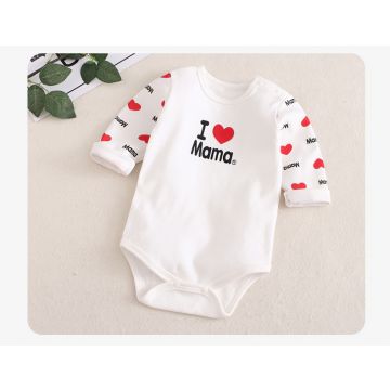 Боди I love Mama  Трикотаж Белый Уни Кнопка на плече X5055