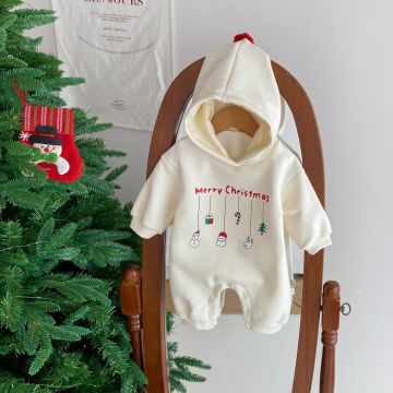 Ромпер  Merry Christmas Mini tianshi Трикотаж/флис Молочный Уни Кнопка 104212