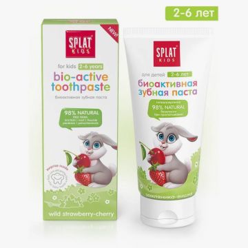 Детская зубная паста натуральная Splat WILD Strawberry-Cherry/клбуника-вишня 50 мл