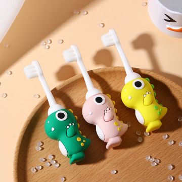 Зубная щетка   Динозавр Kids  Силликон/хлопковый ворс  SYXJ3312