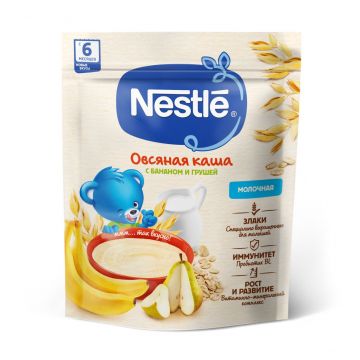Молочная каша Nestle овсяная с бананом и грушей 200г с 6 месяцев