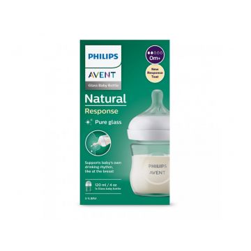 Бутылка для кормления Philips AVENT Natural Response стеклянная 120мл с 0 месяцев