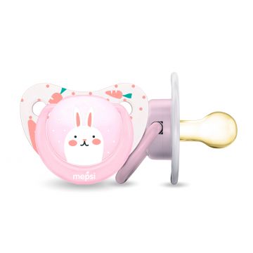 Пустышка Mepsi круглый латекс Зайчик 6+