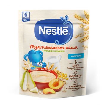 Молочная каша Nestle мультизлаковая с грушей и персиком 200г с 6 месяцев