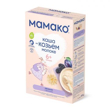 Каша на козьем молоке Мамако овсяная с черносливом 200г с 6 месяцев.