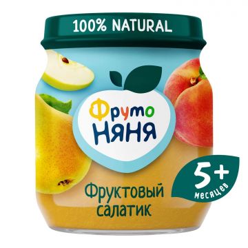 Пюре Фруто няня в стекле фруктовый салатик 100г с 5 месяцев