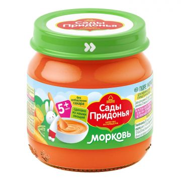 Пюре Сады придонья в стекле морковь 80г с 5 месяцев