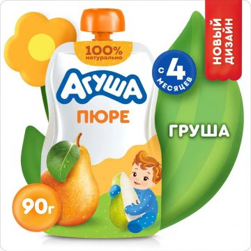Пюре Агуша Дой-пак груша 90г с 4 месяцев