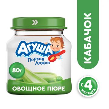 Пюре Агуша в стекле кабачок  80г с 4 месяцев