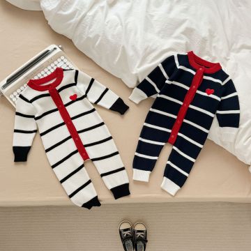 Ромпер детский Сердечки  Вязаный трикотаж     Y83B16