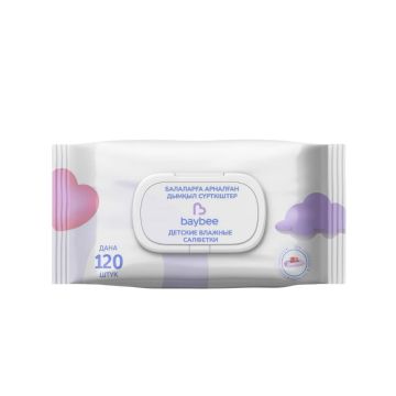 Влажные салфетки Baybee с клапаном гипоаллергенные 120шт