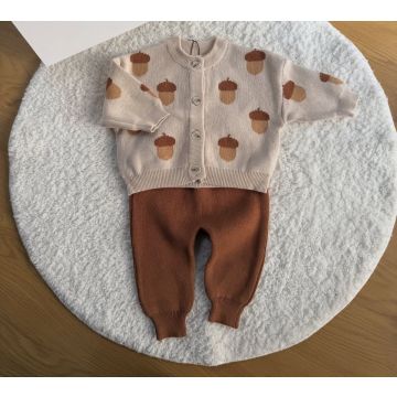 Детский комплект 2в1 кофта штаны  YIGE-YIGE Вязаный трикотаж     2564