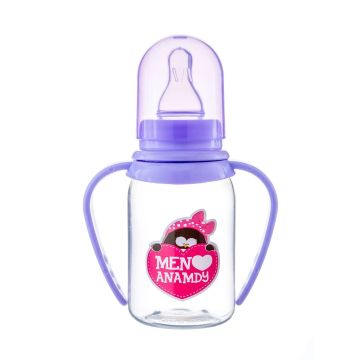 Бутылочка «Мен анамды жаксы корем» с ручками (фиолетовый) 125 мл 3+ Baby Planet