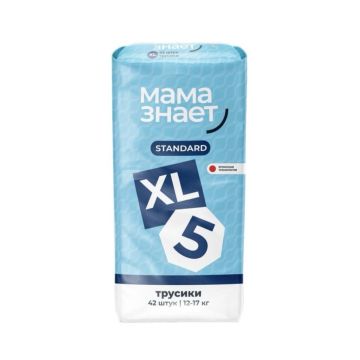 Трусики Мама знает STANDART 5-XL 12-17кг (42шт)