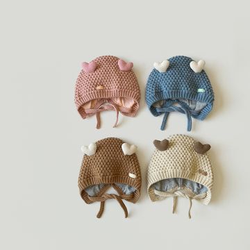 Шапка детская с завязками  Вязаный трикотаж   , Демисезон   DR1347